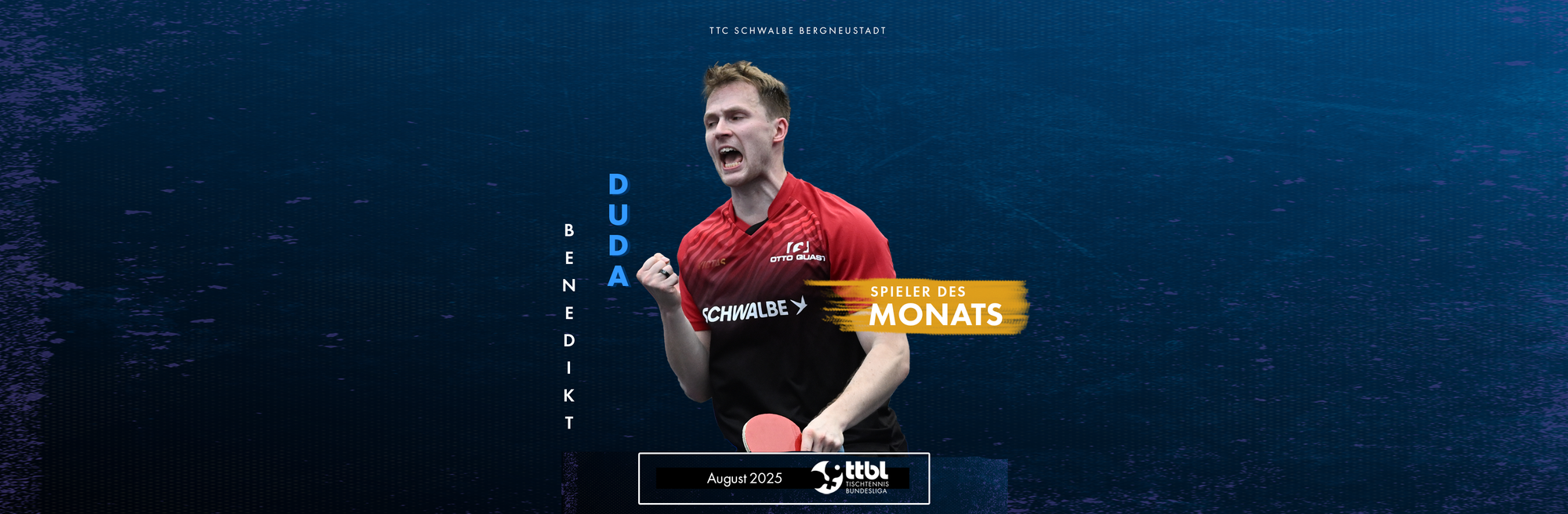 Der „TTBL-Spieler des Monats August“: Benedikt Duda (TTC Schwalbe Bergneustadt)