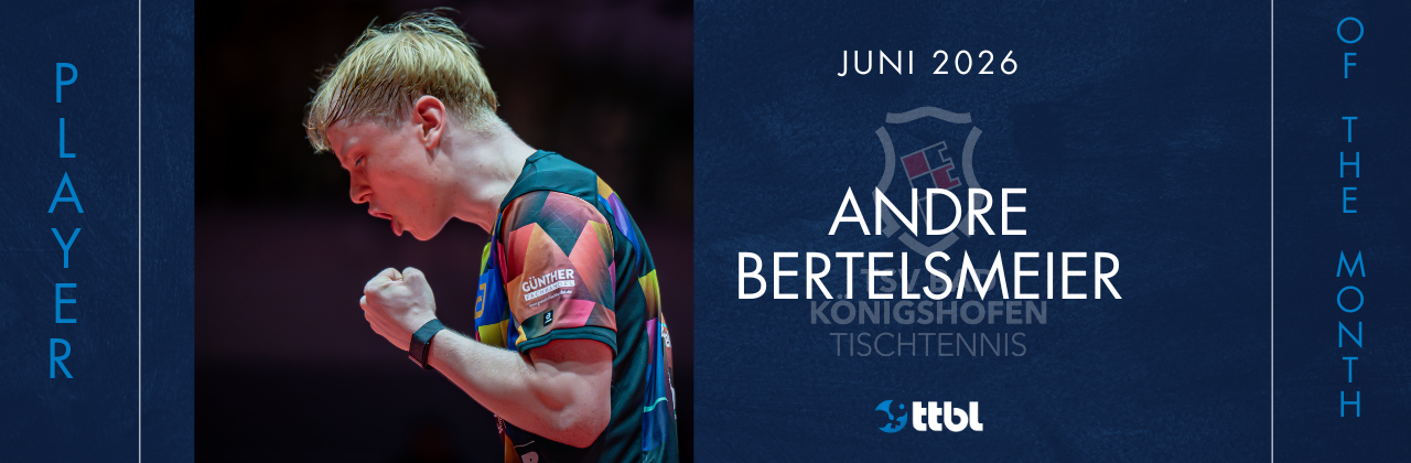 Der „TTBL-Spieler des Monats Juni“: Andre Bertelsmeier (TSV Bad Königshofen)