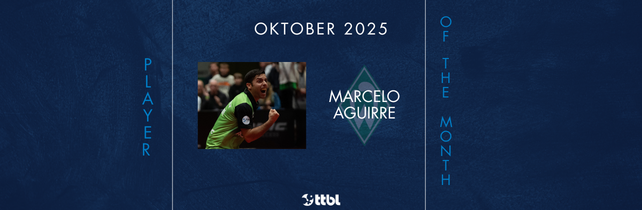 Der „TTBL-Spieler des Monats Oktober“: Marcelo Aguirre (Werder Bremen)